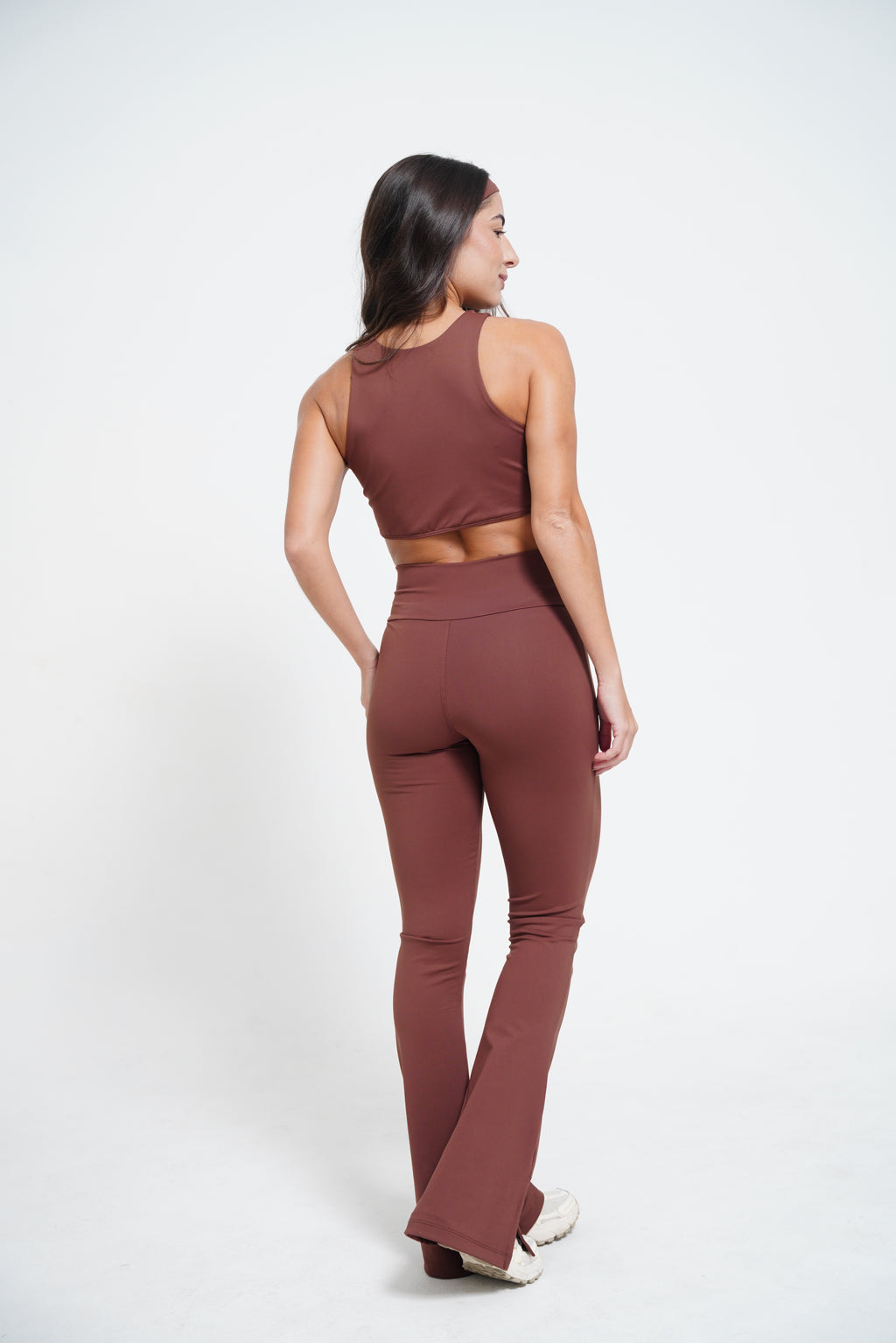 Calça flare marrom